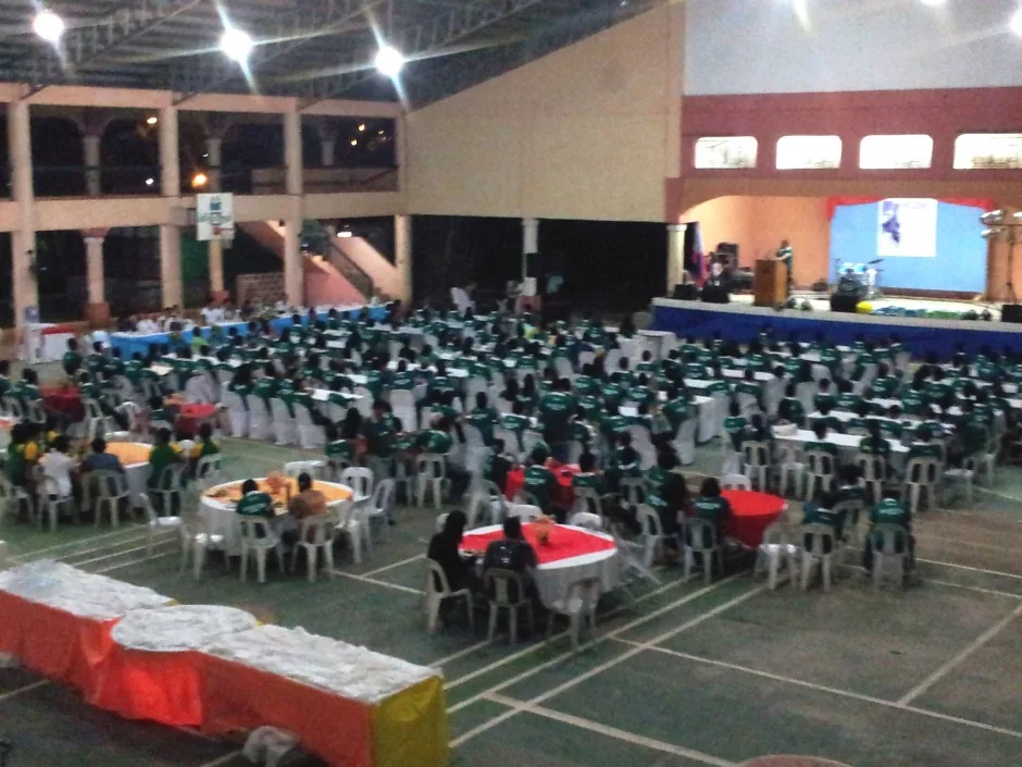Function hall prepared for a group event